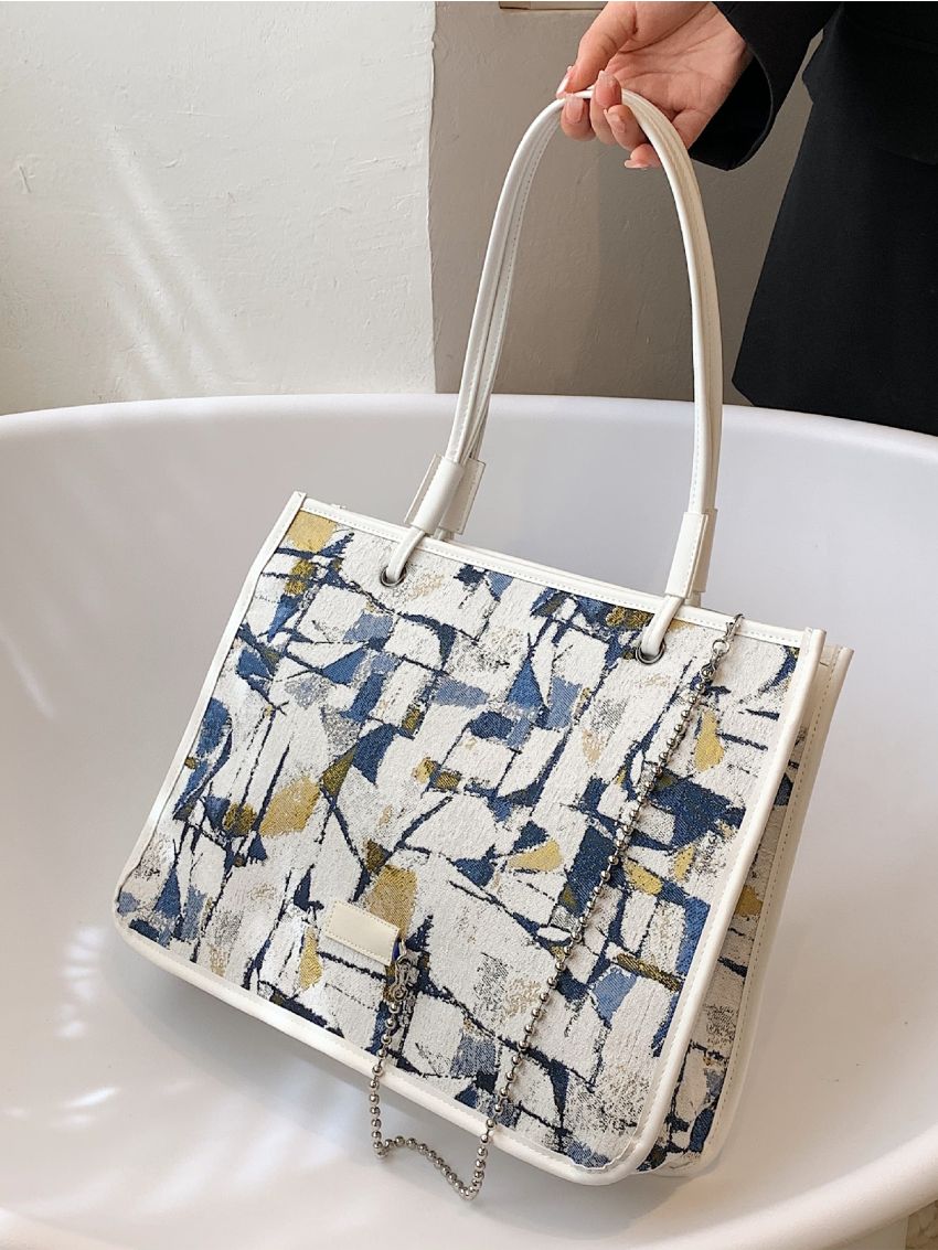 Allover Print Shoulder Tote Bag