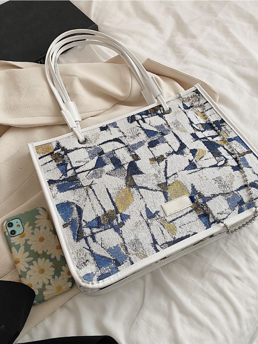 Allover Print Shoulder Tote Bag