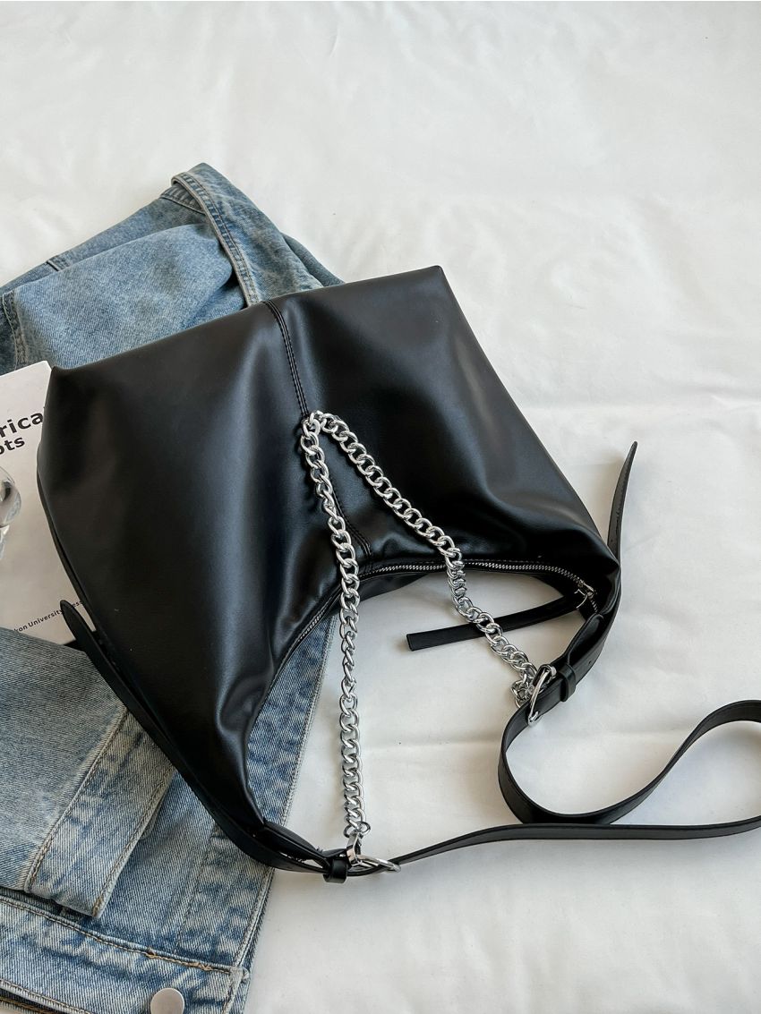 Chain Decor Hobo Bag