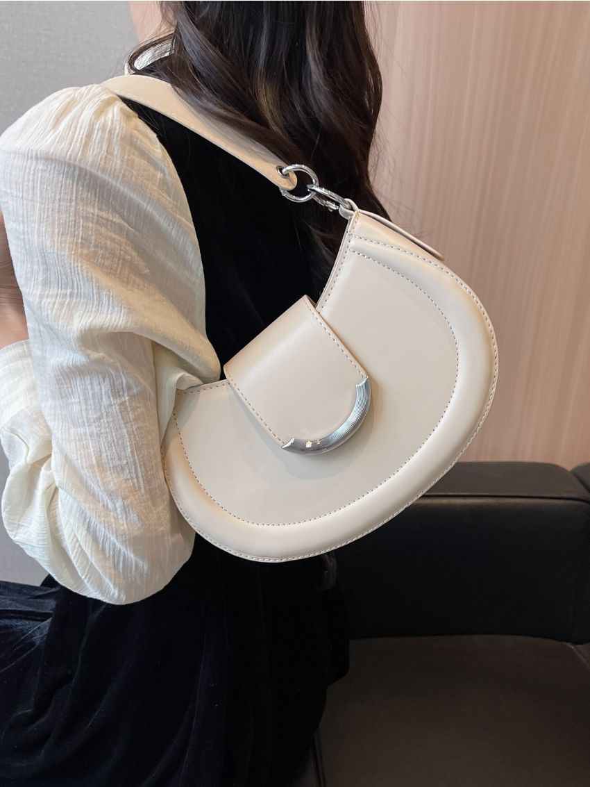 Metal Decor Hobo Bag, Clear Bag