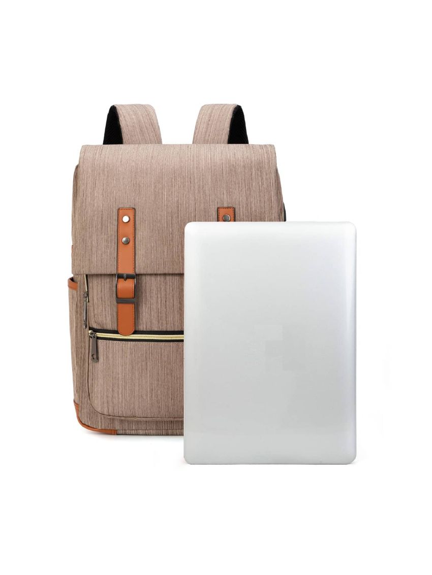 Men Letter Patch Decor Flap Backpack