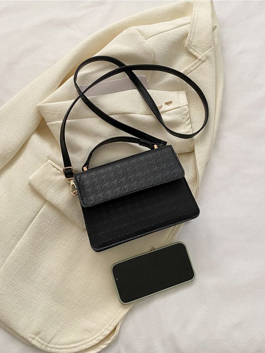 Mini Crocodile Embossed Flap Square Bag