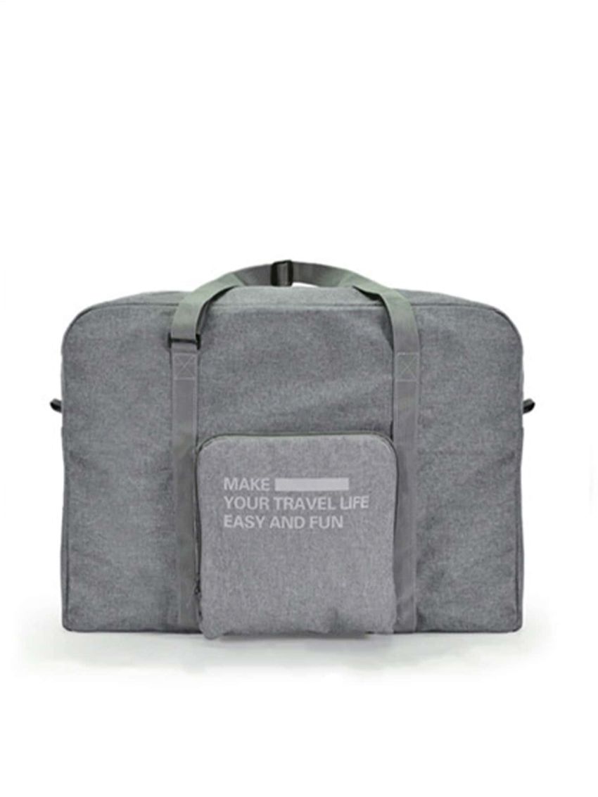 Letter Graphic Pocket Front Duffel Bag