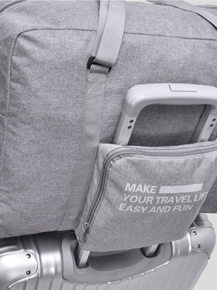 Letter Graphic Pocket Front Duffel Bag