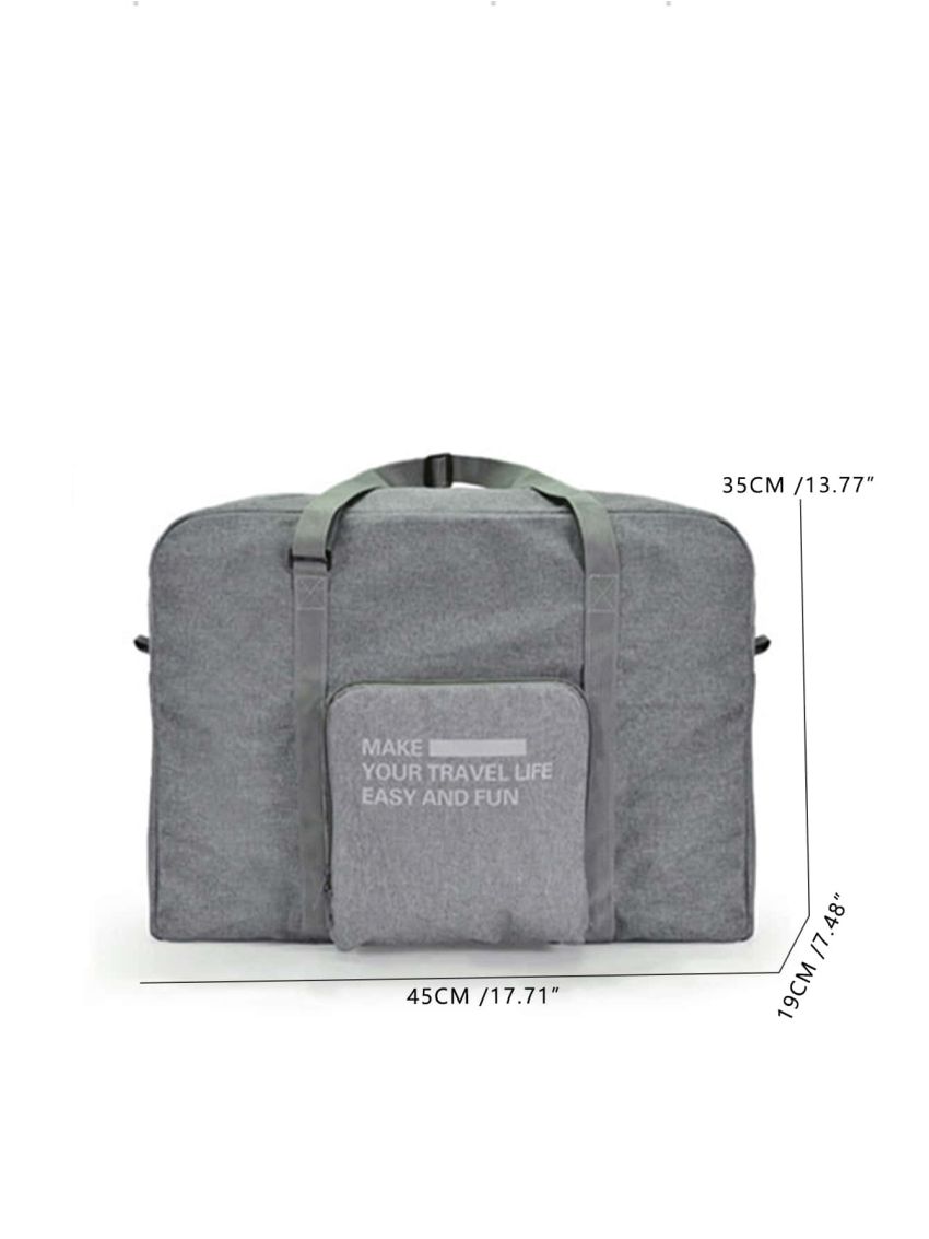 Letter Graphic Pocket Front Duffel Bag