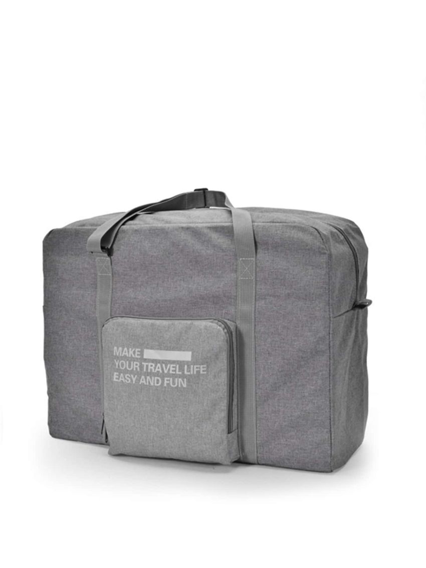 Letter Graphic Pocket Front Duffel Bag