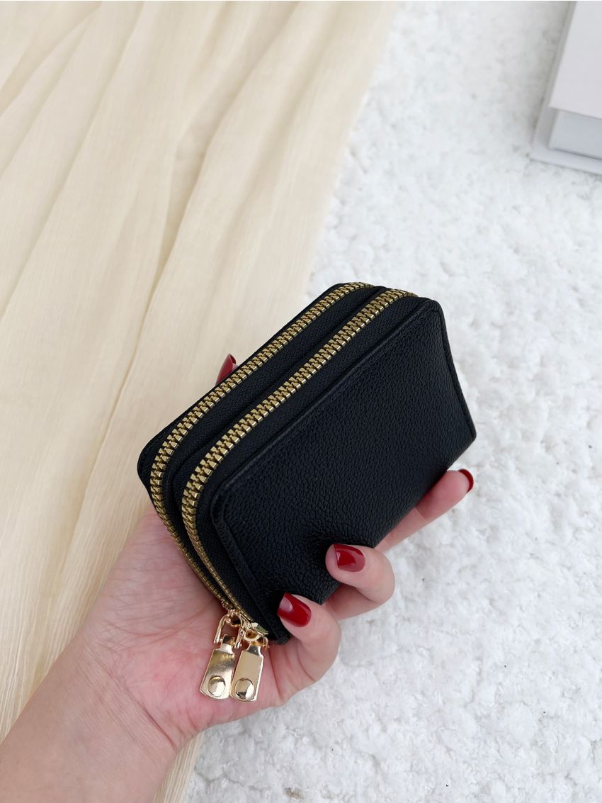 Litchi Embossed Card Holder Card Organizer For Storage Credit Cards