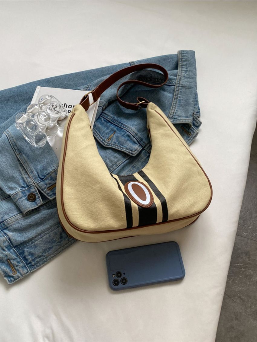 Letter Patch Decor Hobo Bag