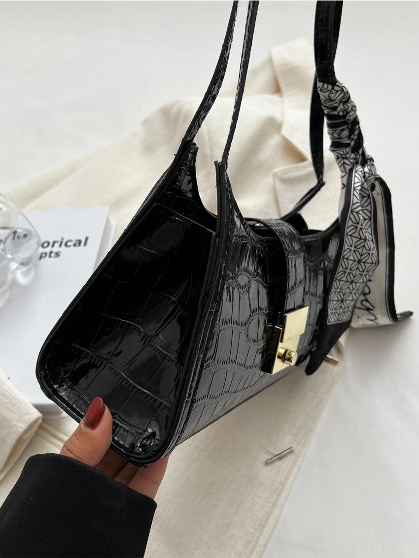 Twilly Scarf Decor Baguette Bag