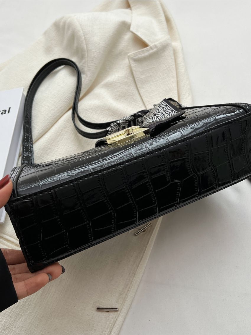 Twilly Scarf Decor Baguette Bag