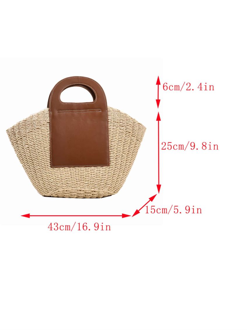Two Tone Straw Bag
