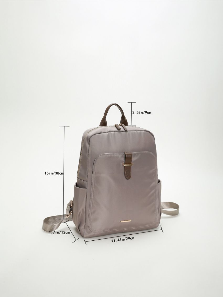 Metal Decor Functional Backpack
