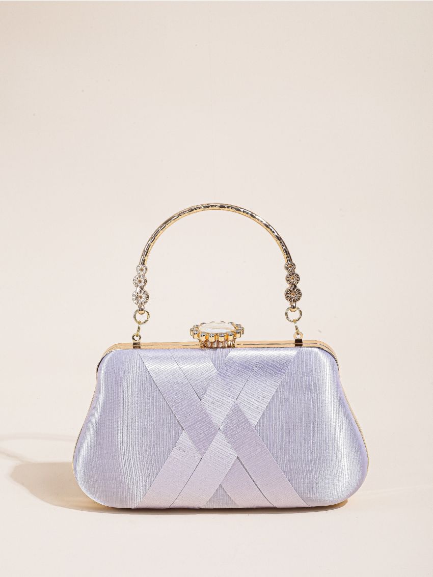 Criss Cross Flower Detail Chain Box Bag