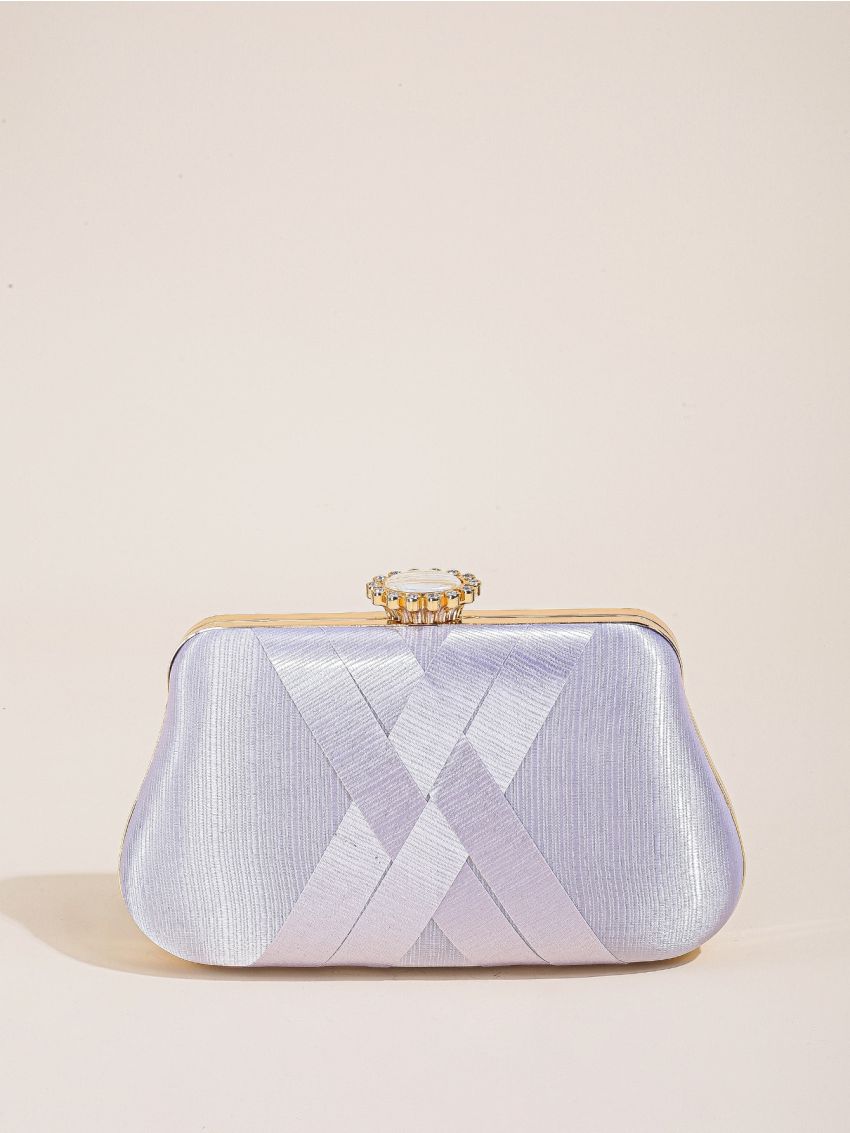 Criss Cross Flower Detail Chain Box Bag