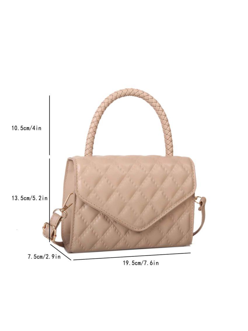 Mini Geometric Embossed Flap Square Bag