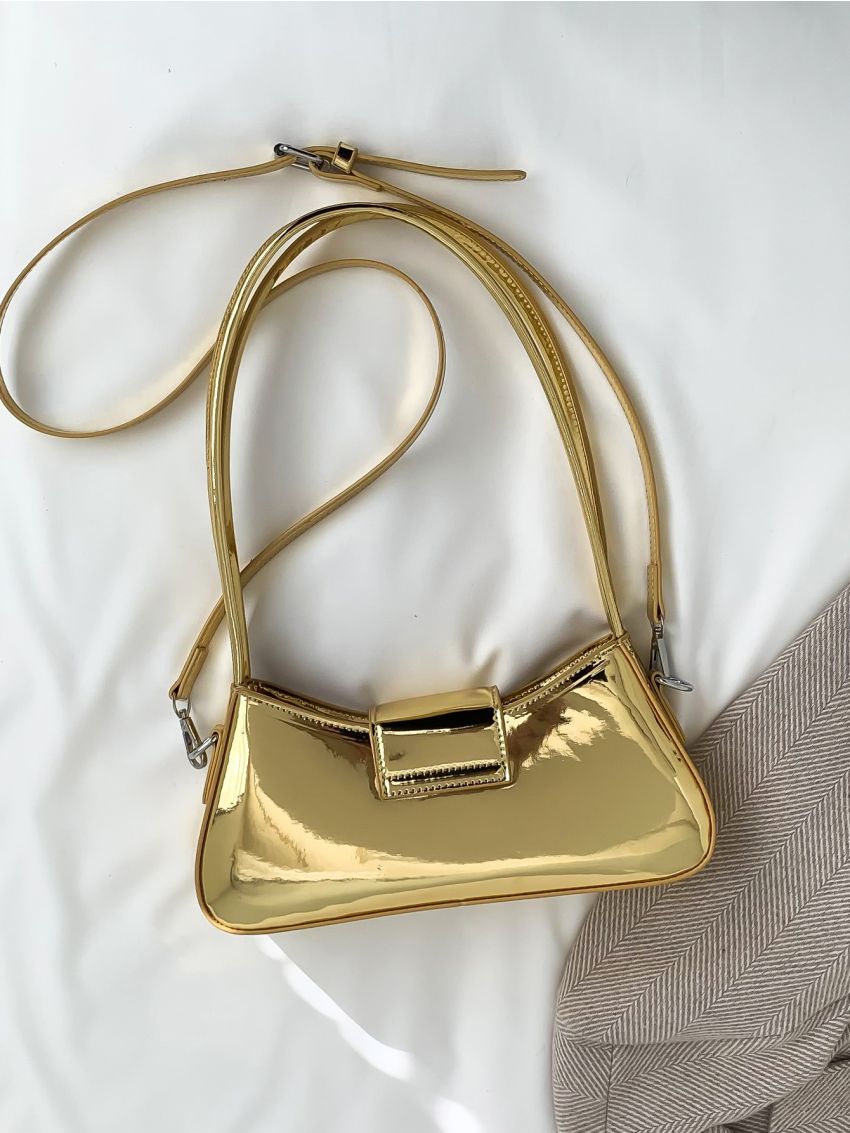 Metallic Minimalist Baguette Bag
