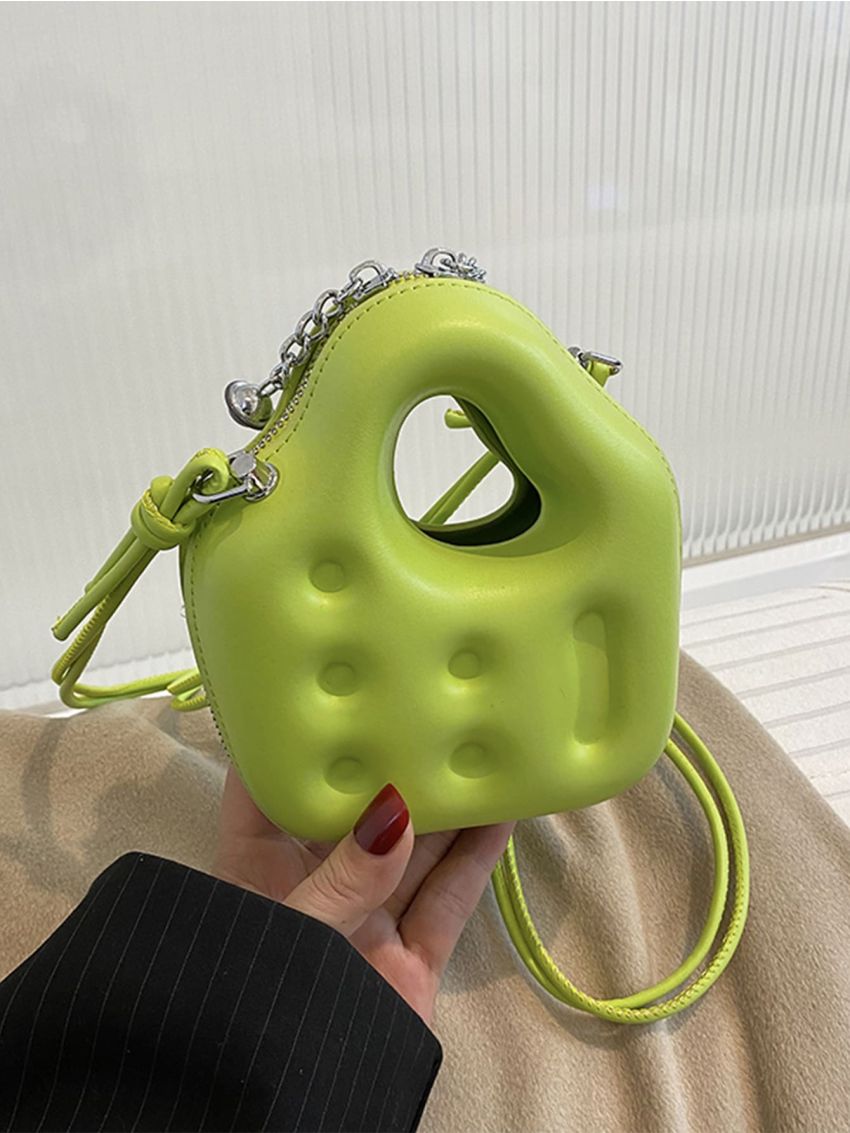 Mini Novelty Bag Double Handle With Zipper PU