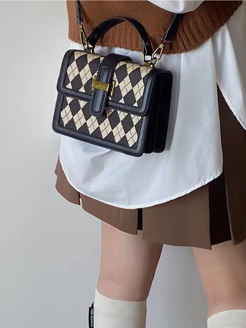 Mini Metal Lock Flap Square Bag, Mothers Day Gift For Mom