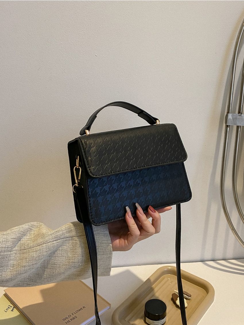 Mini Crocodile Embossed Flap Square Bag