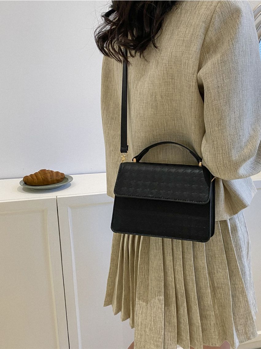 Mini Crocodile Embossed Flap Square Bag