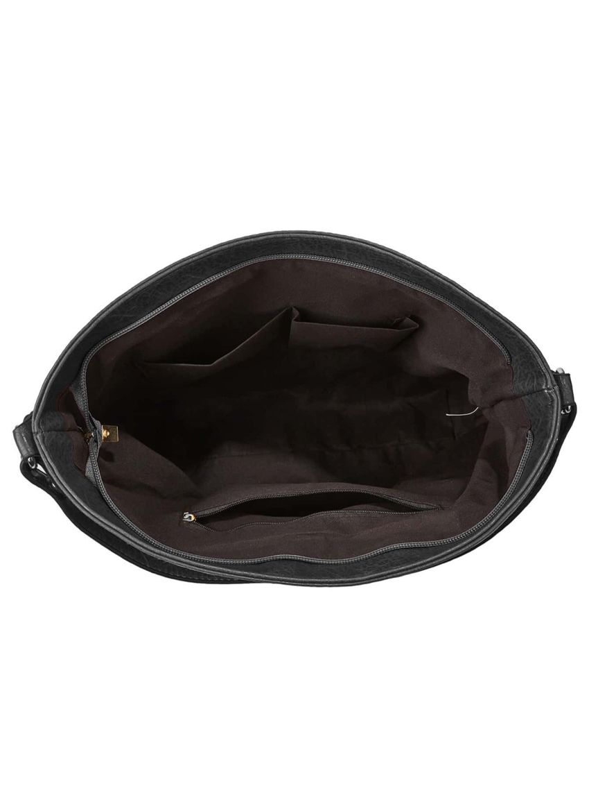 Litchi Embossed Vintage Design Hobo Bag With Wristlet Bag