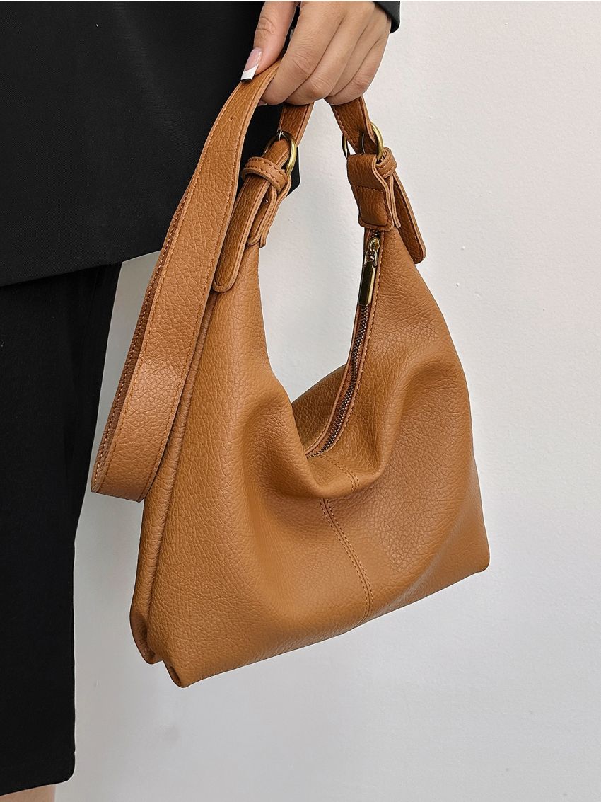 Litchi Embossed Hobo Bag