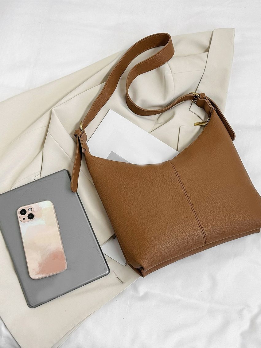 Litchi Embossed Hobo Bag