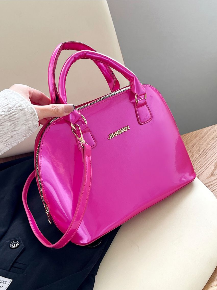 Neon Pink Letter Decor Dome Bag