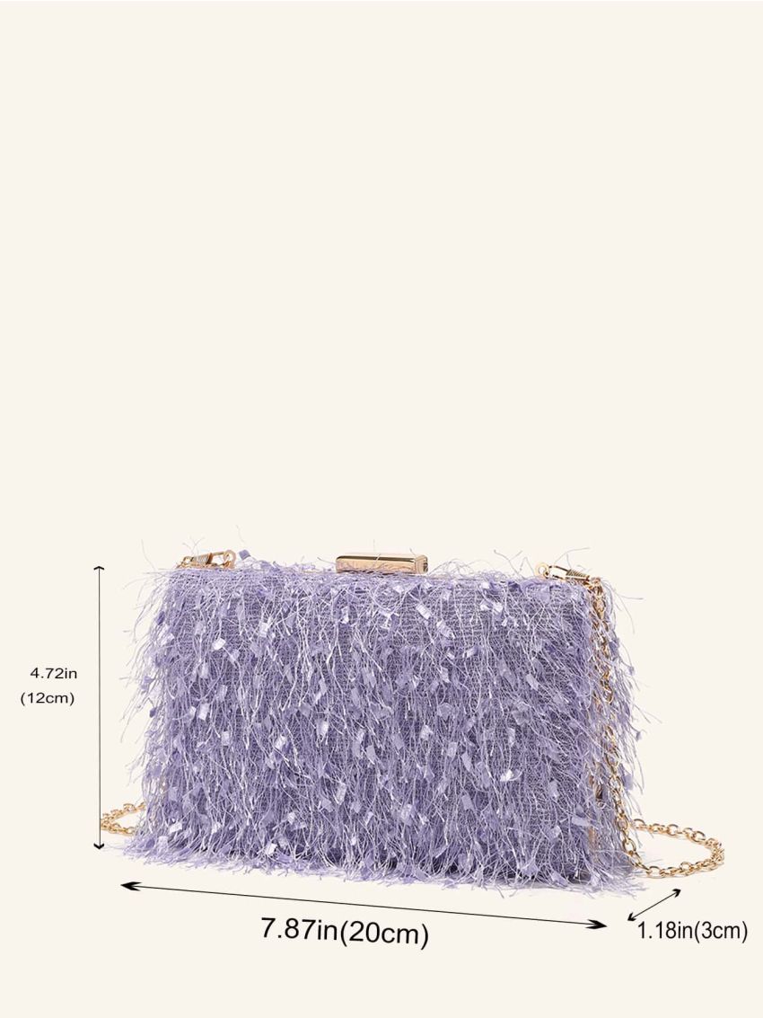 Mini Fringe Decor Chain Box Bag