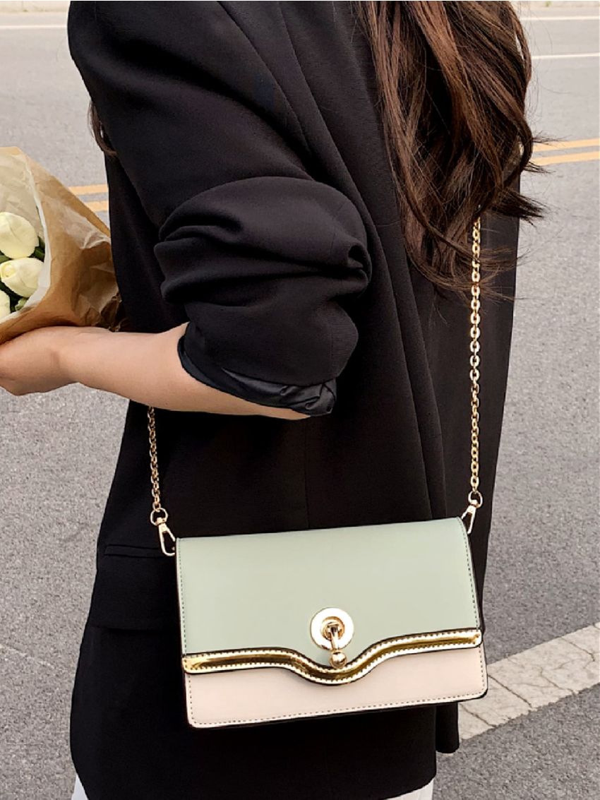 Mini Two Tone Flap Square Bag