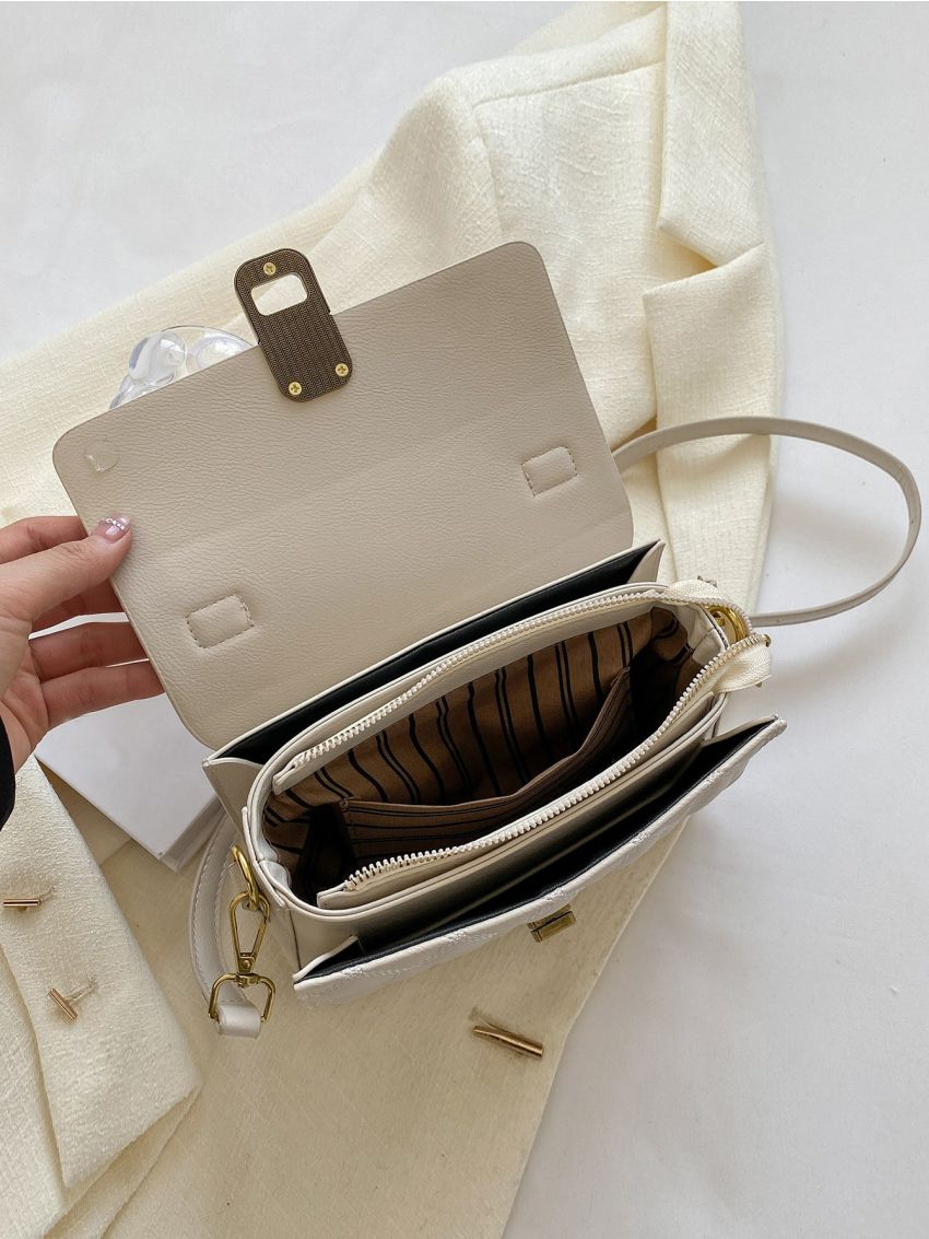 Quilted Flap Square Bag