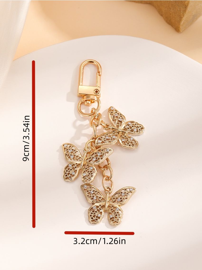 Rhinestone Butterfly Decor Bag Charm