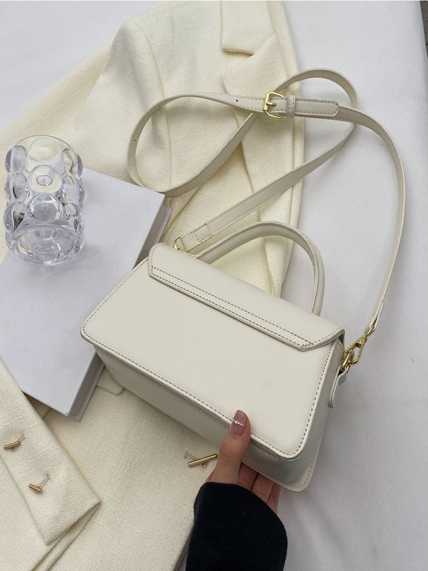 Crocodile Embossed Flap Square Bag