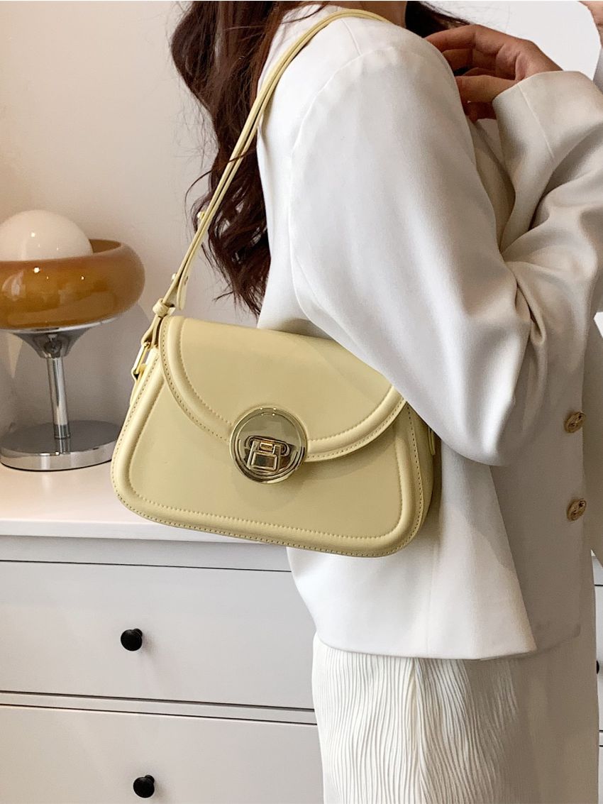 Metal Lock Flap Square Bag