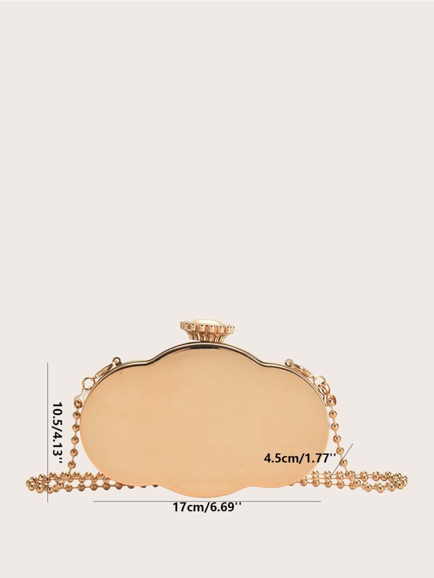 Mini Metallic Rhinestone Decor Cloud Design Chain Novelty Bag