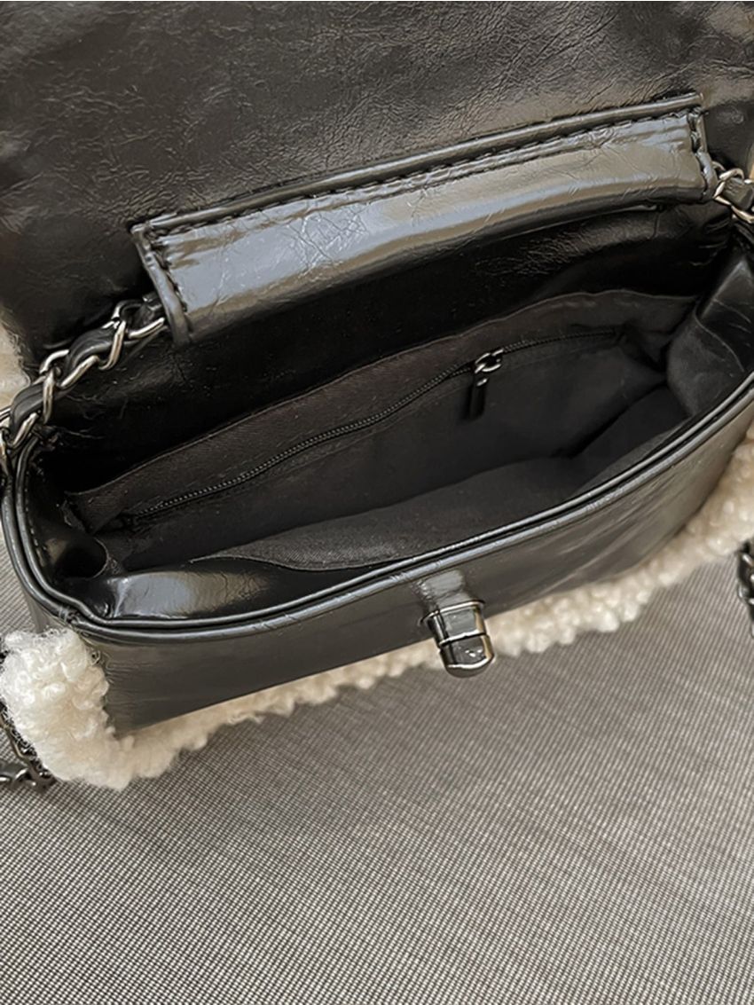 Mini Contrast Binding Chain Square Bag