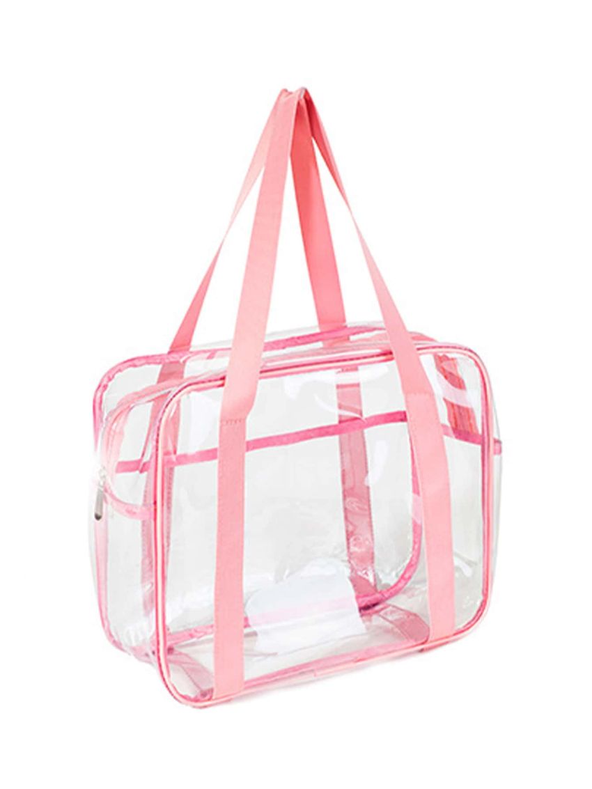Clear Contrast Binding Beach Bag