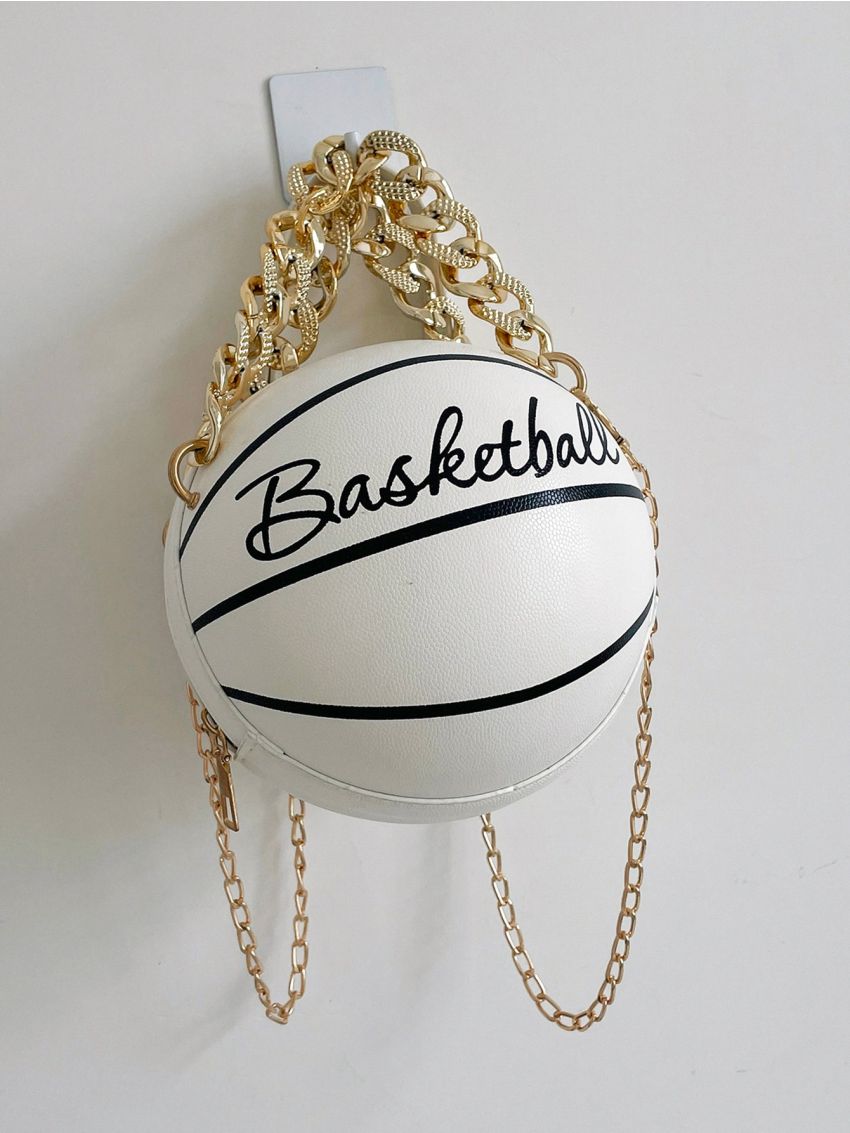 Mini Letter Graphic Chain Circle Bag