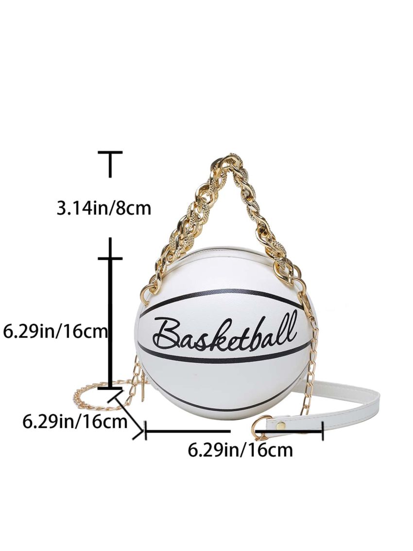 Mini Letter Graphic Chain Circle Bag