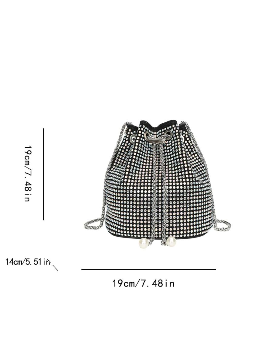 Mini Studded Decor Bucket Bag, Clear Bag