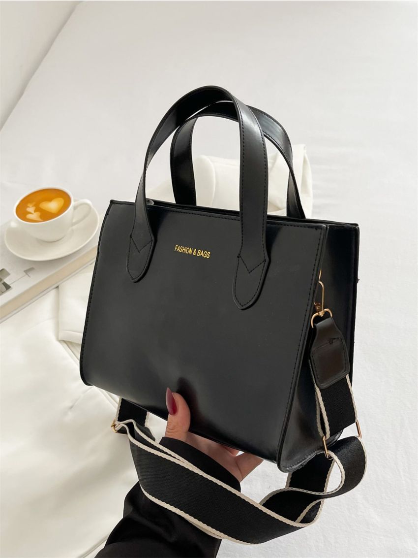 Letter Graphic Square Bag