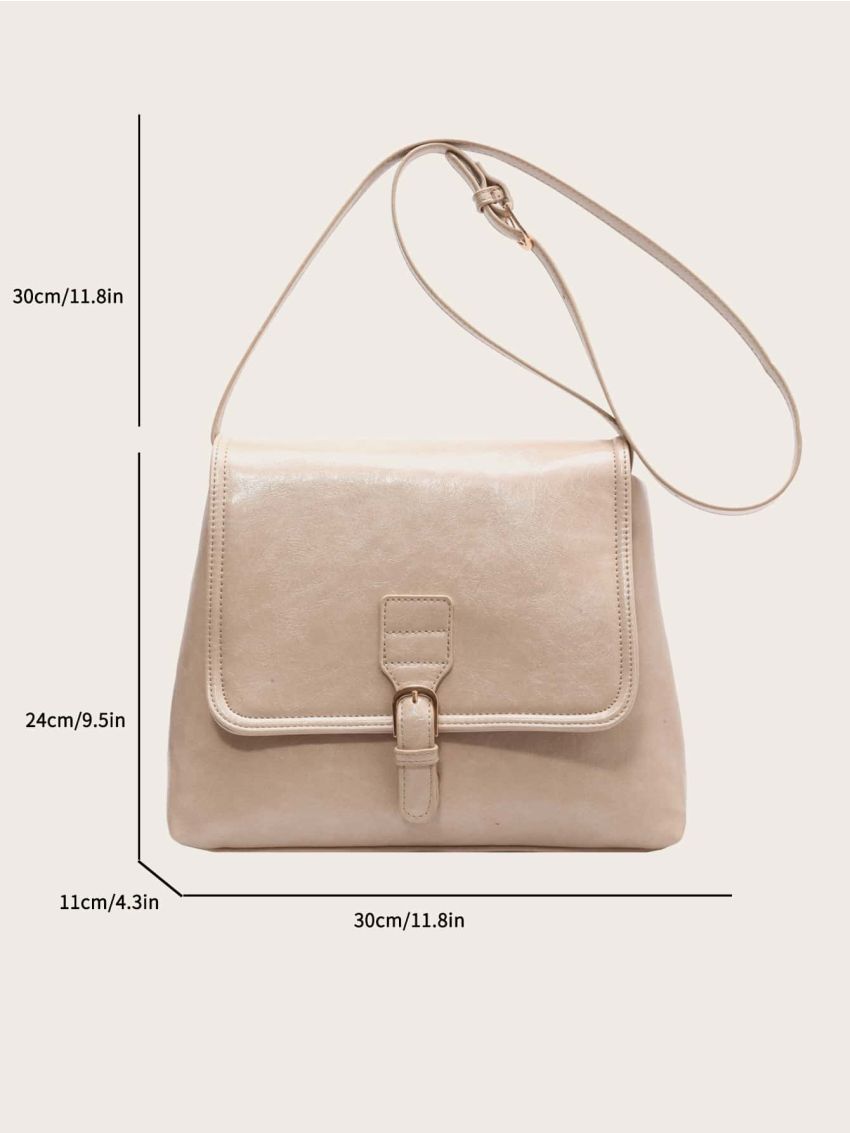 Buckle Decor Flap Square Bag