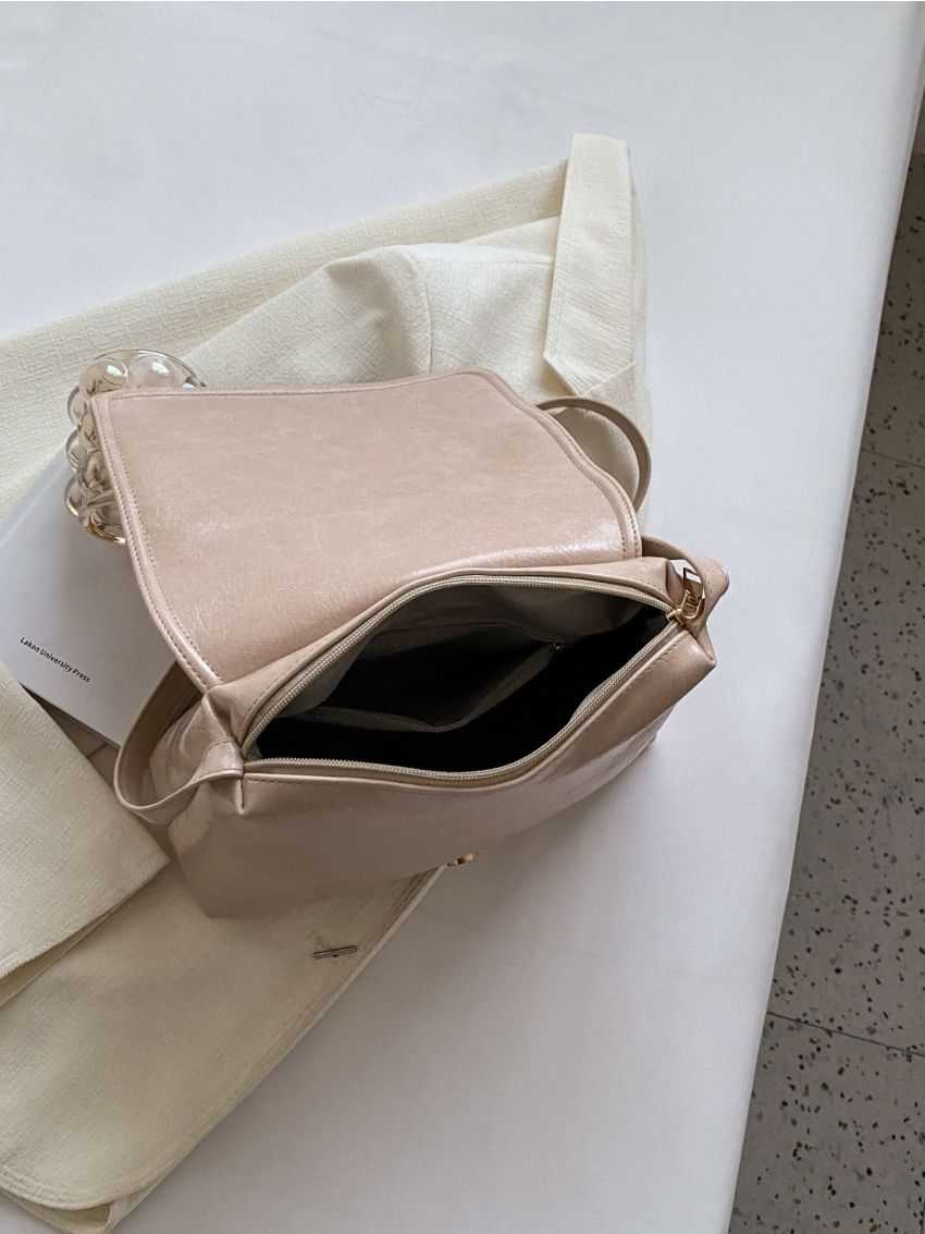 Buckle Decor Flap Square Bag