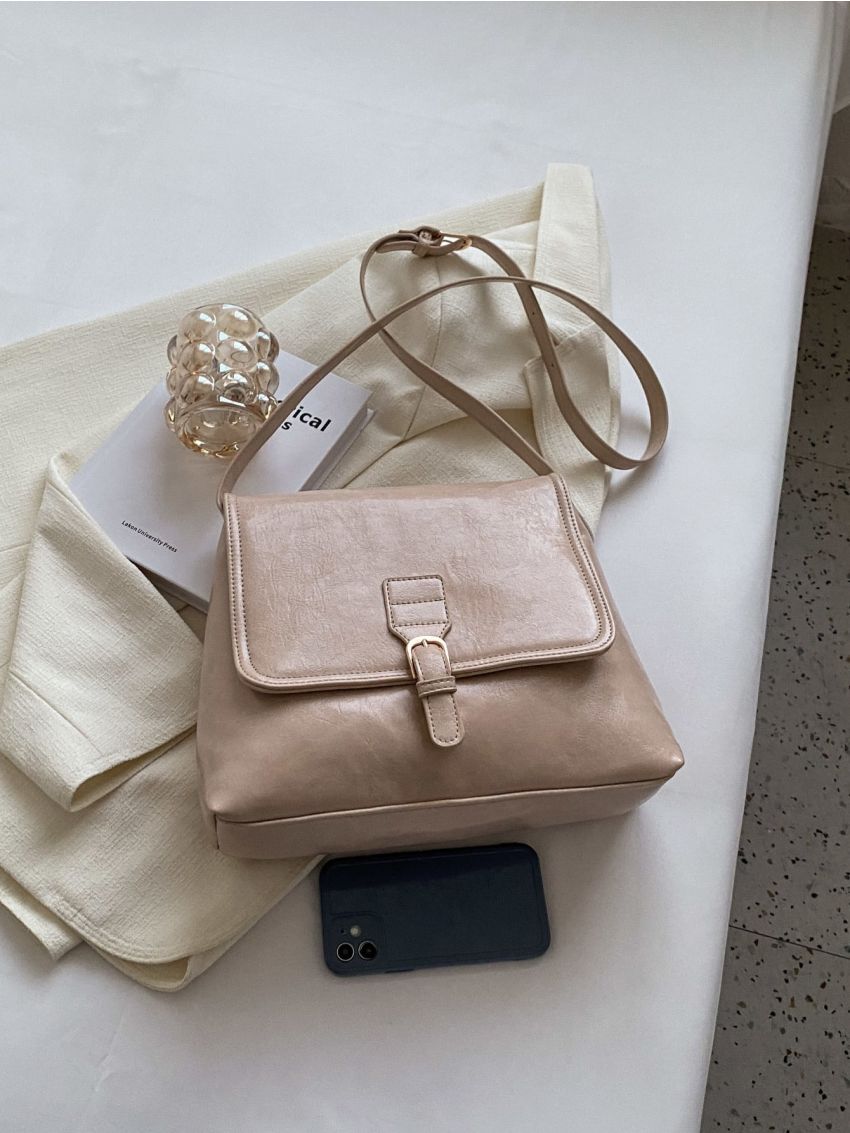 Buckle Decor Flap Square Bag