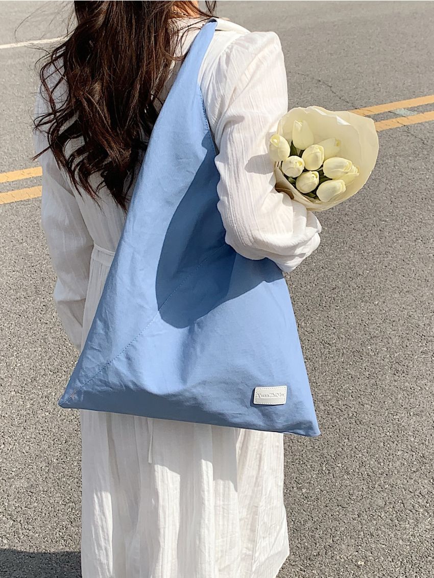 Letter Patch Decor Hobo Bag