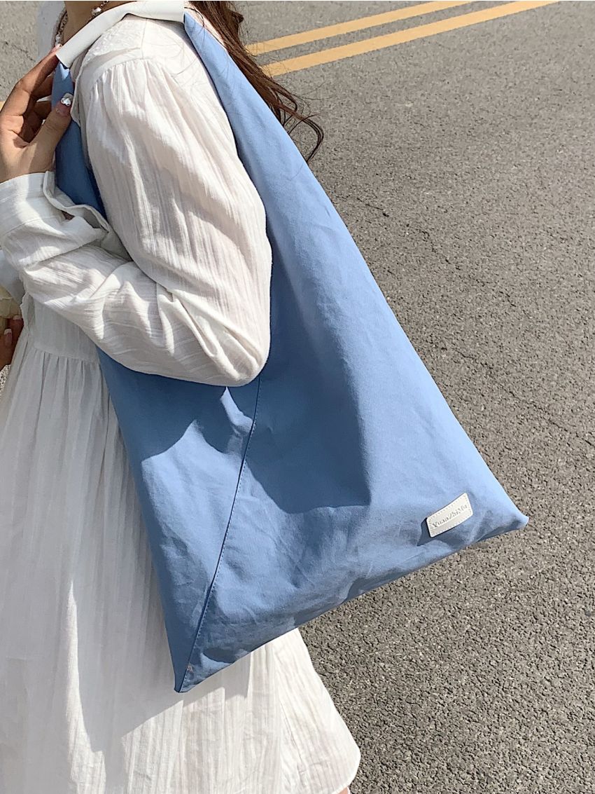 Letter Patch Decor Hobo Bag