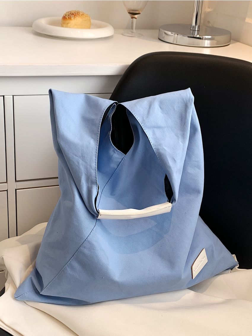 Letter Patch Decor Hobo Bag