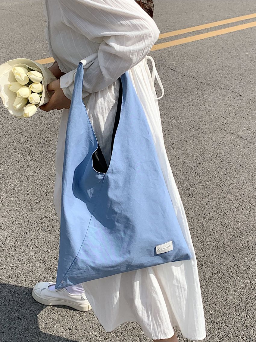 Letter Patch Decor Hobo Bag