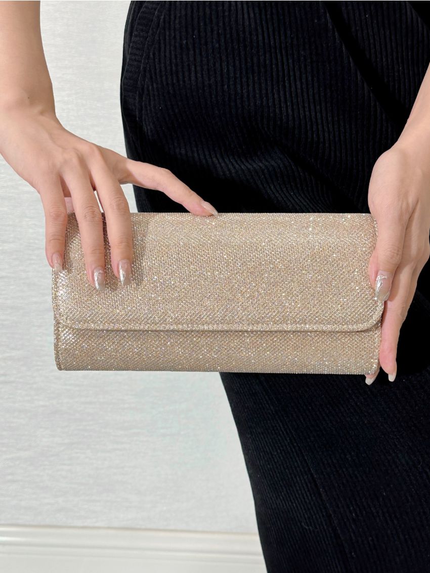 Glitter Flap Square Bag