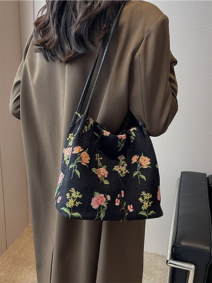 Floral Pattern Hobo Bag